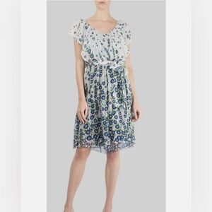 Diane Von Furstenberg Nil Floral Dress size 4 Silk
